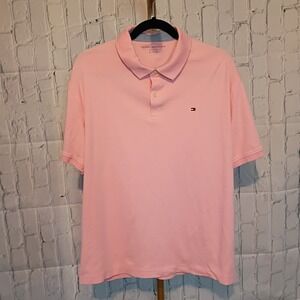 Men's SIZE XL Tommy Hilfiger Pink Short Sleeve Polo Shirt